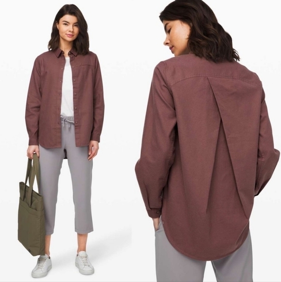Lululemon Full Day Ahead Shirt Antique Bark / Antique Bark Size 4 - Picture 1 of 10